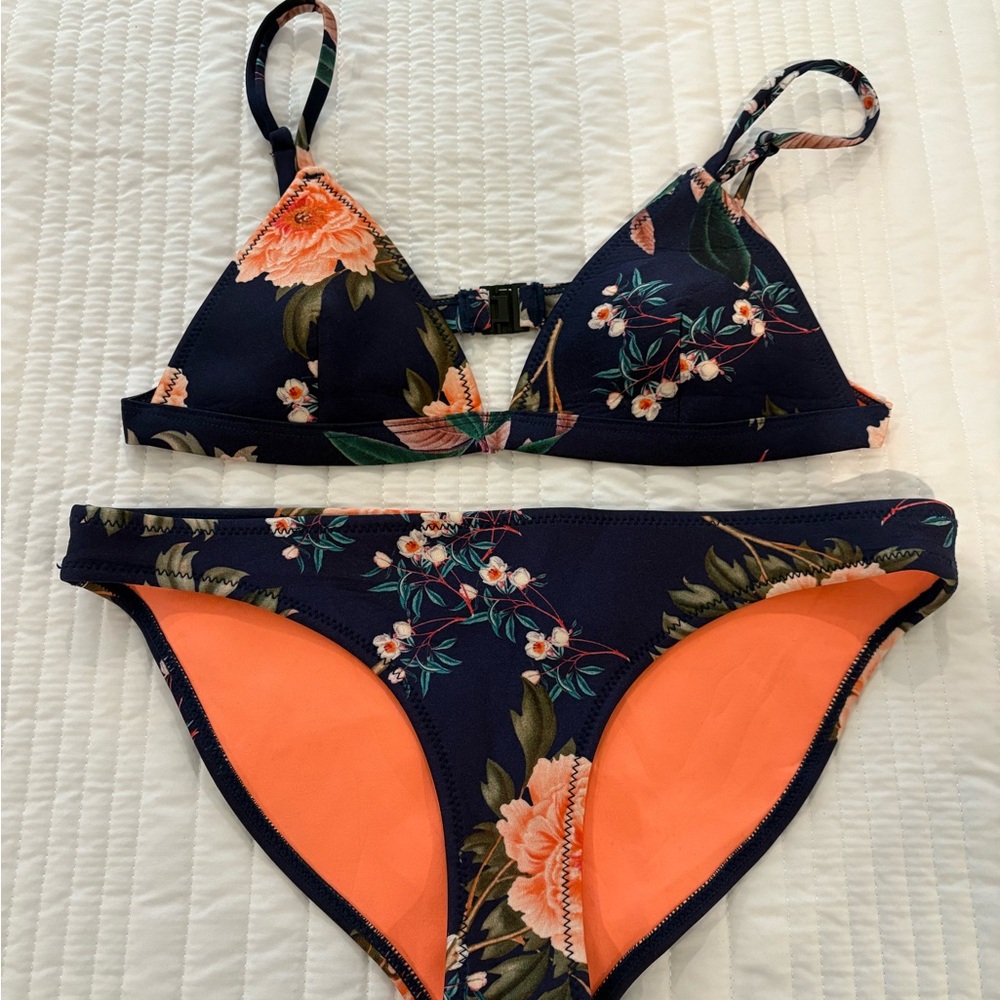 Triangl Swimwear Orange and Blue Bikini